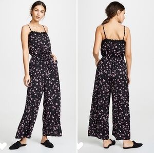 Cupcakes & Cashmere Vickie Floral Flower Cami Crochet Lace Trim Jumpsuit NEW S